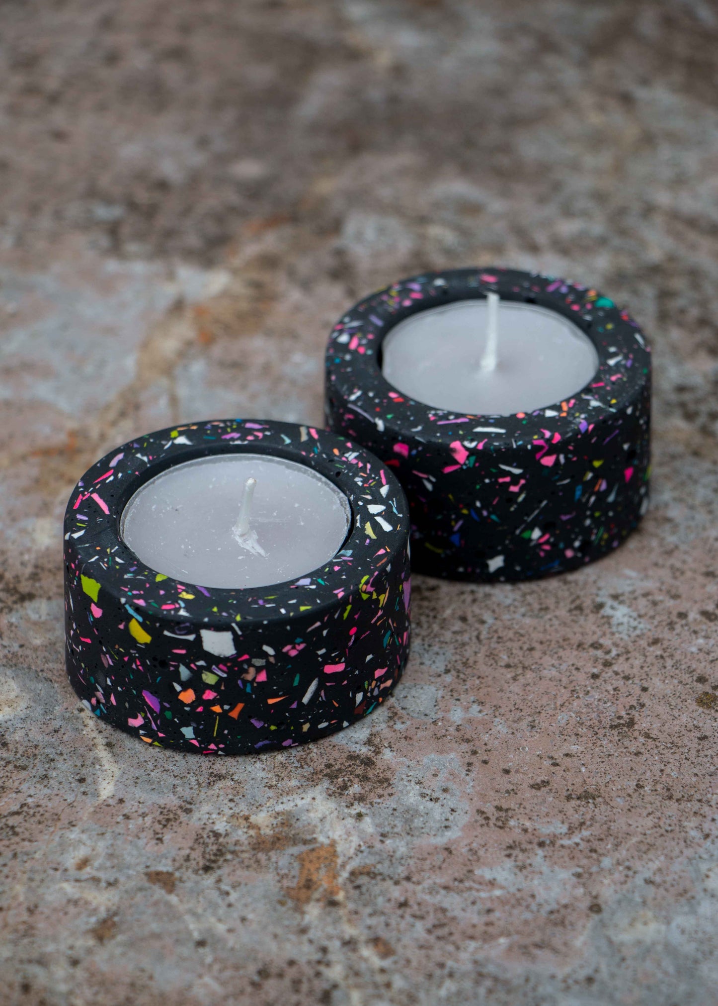 NO WASTE terrazzo tealight holder