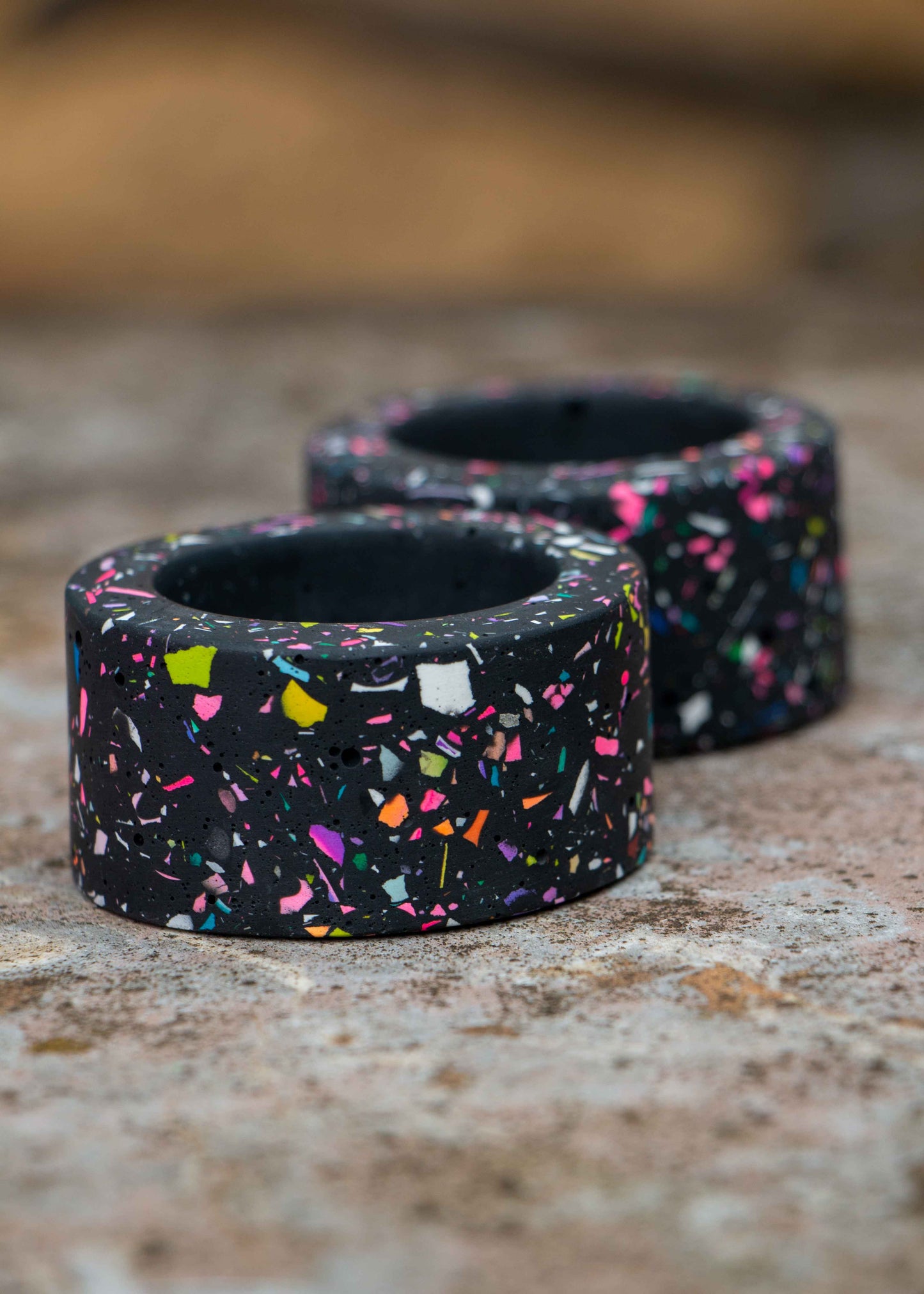 NO WASTE terrazzo tealight holder