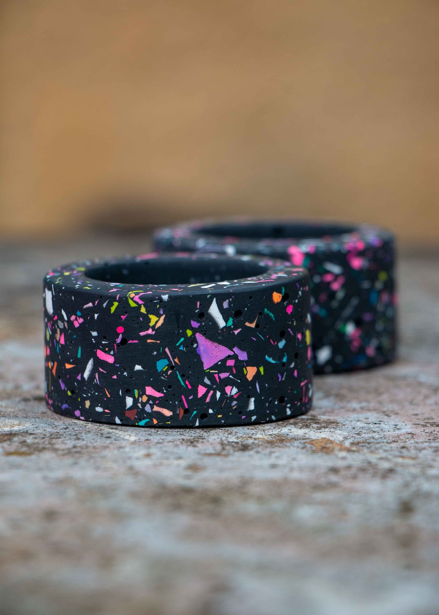NO WASTE terrazzo tealight holder