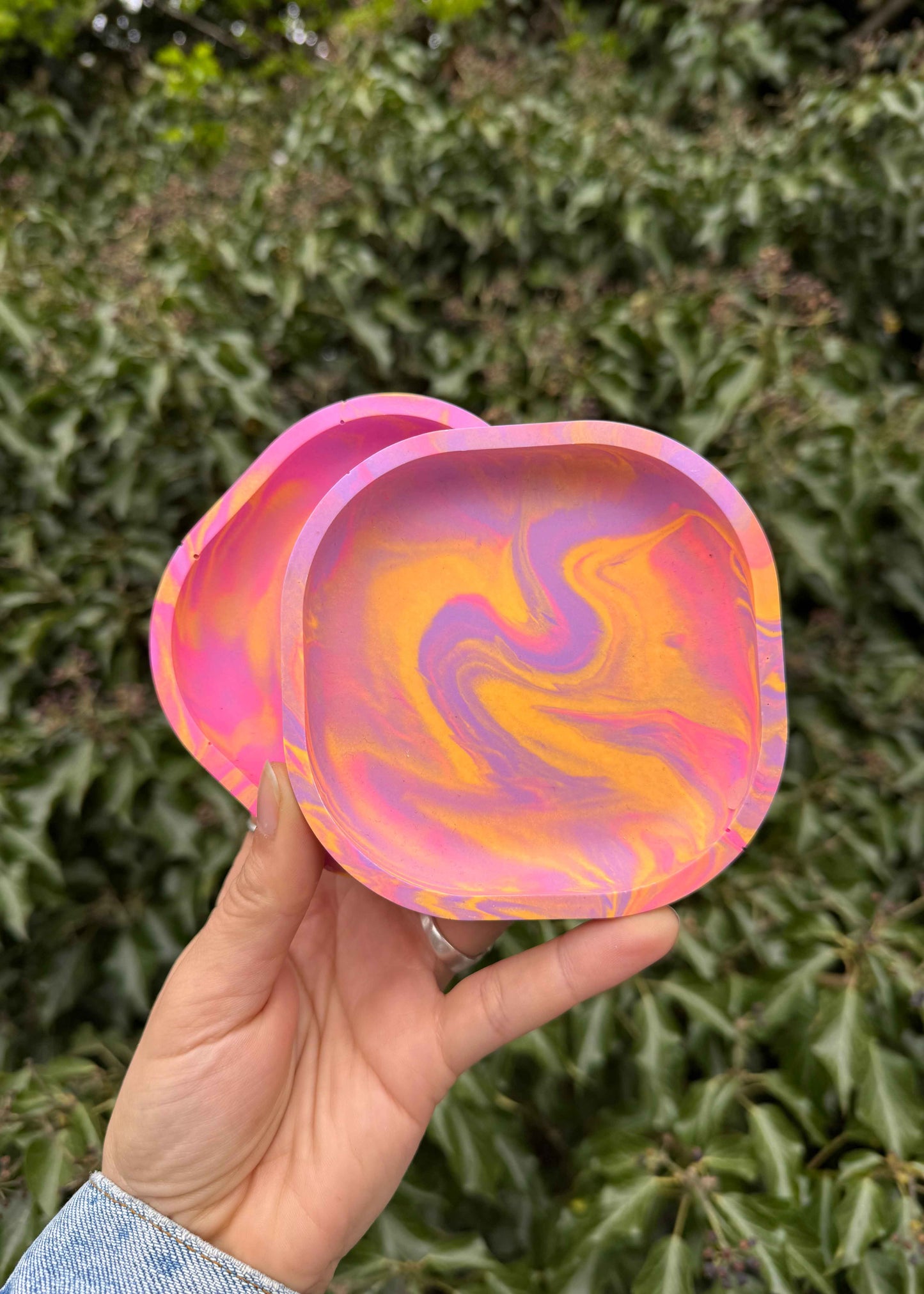 Peach square tray