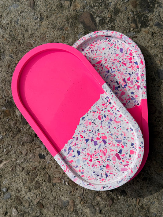VIVIDS split terrazzo oval trays