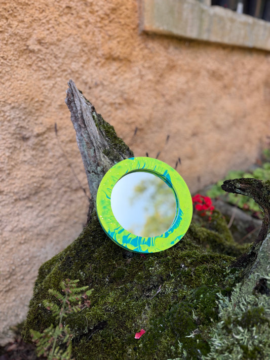 Small circular mirror