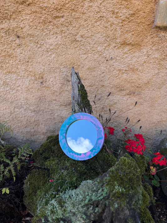 Small circular mirror