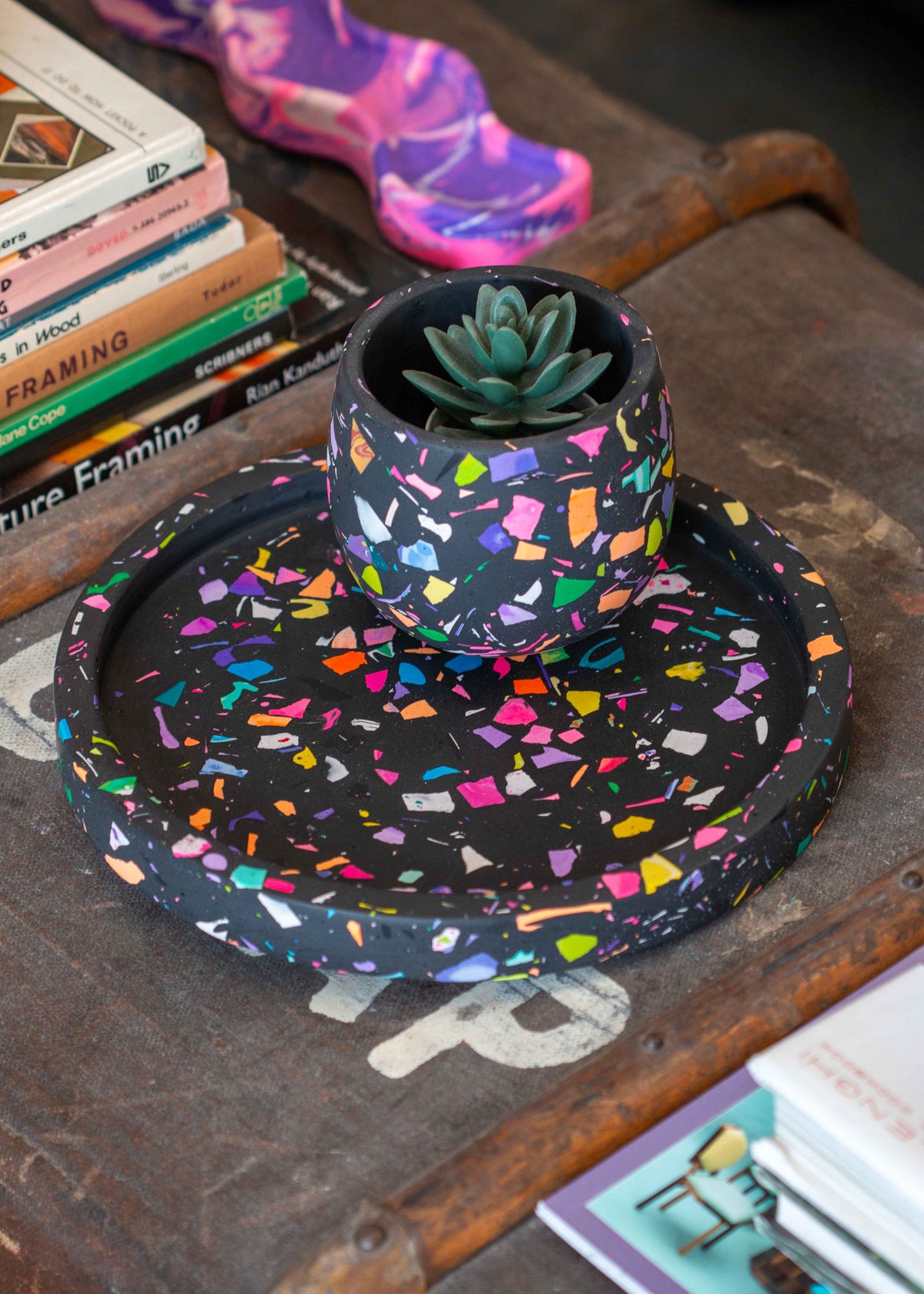Medium chunky terrazzo tray