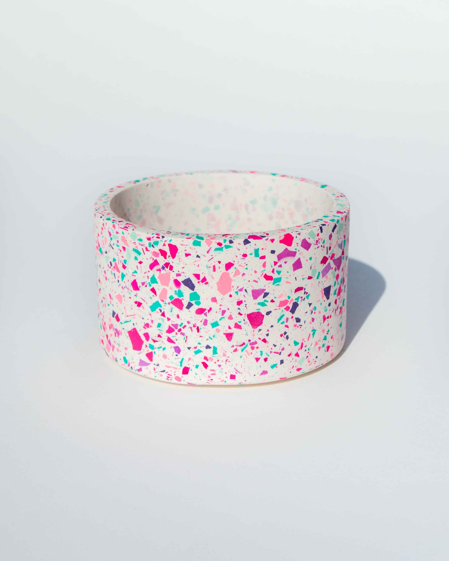 Funfetti shallow terrazzo planter