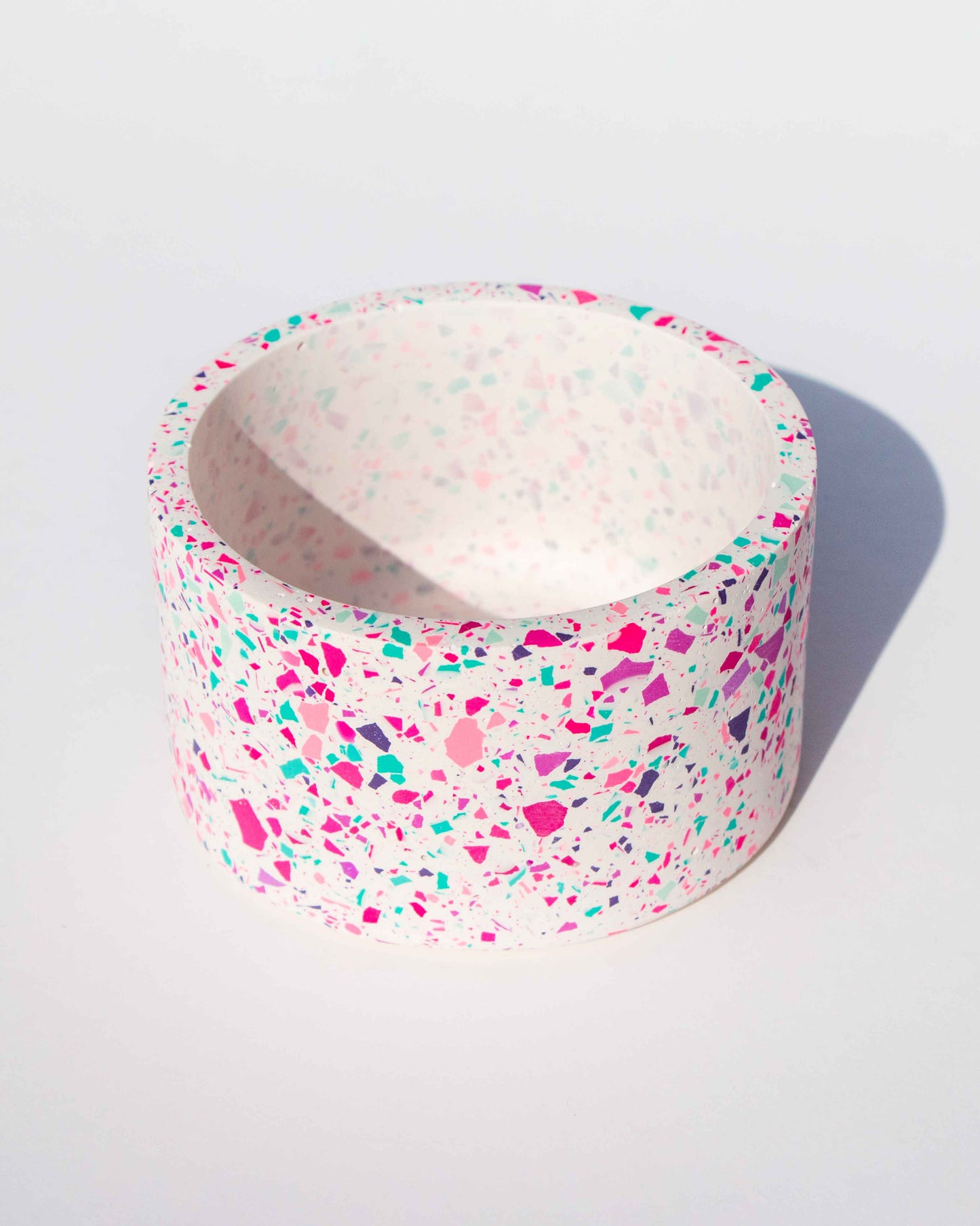 Funfetti shallow terrazzo planter