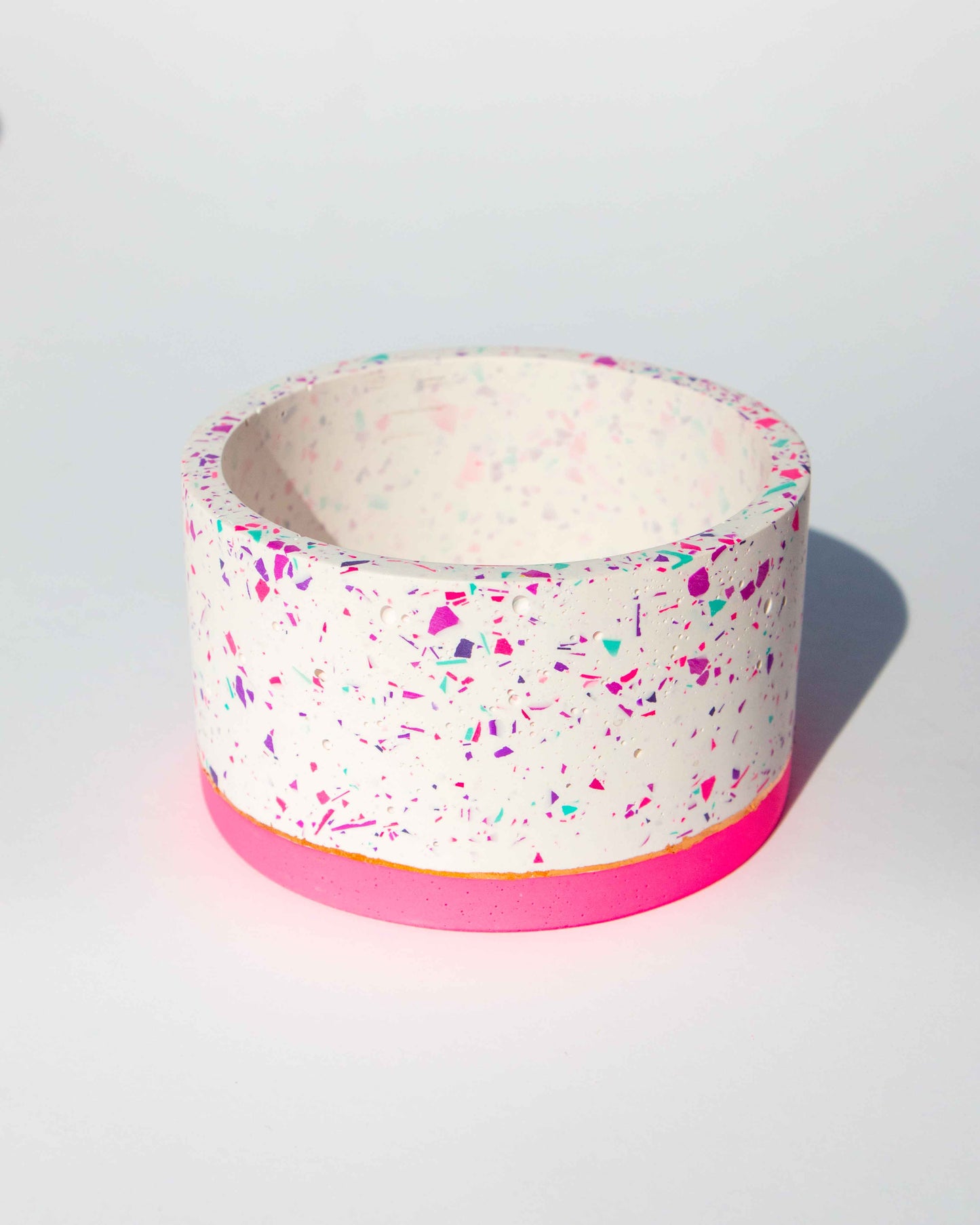 Funfetti shallow terrazzo planter