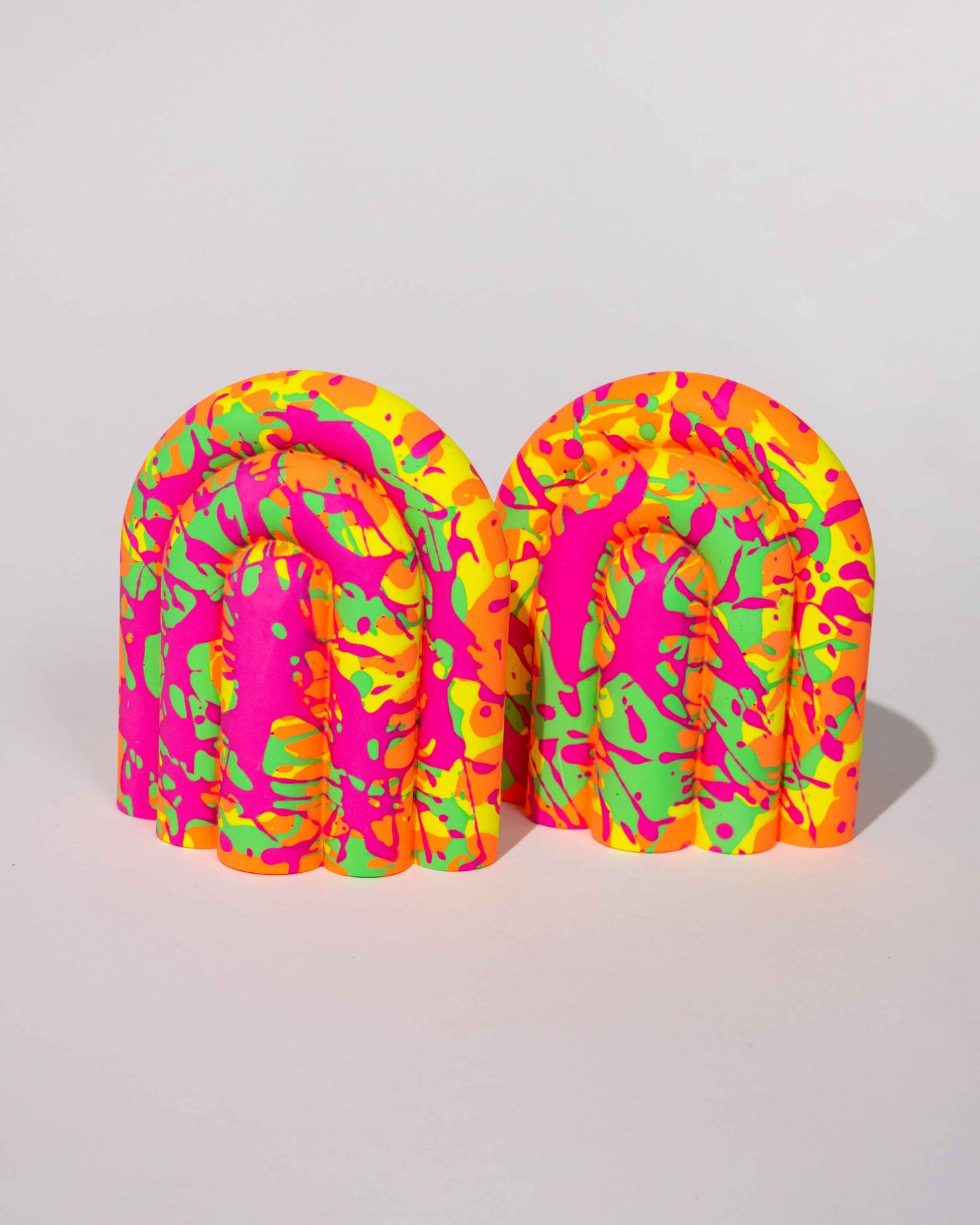 Neon splatter arch bookend