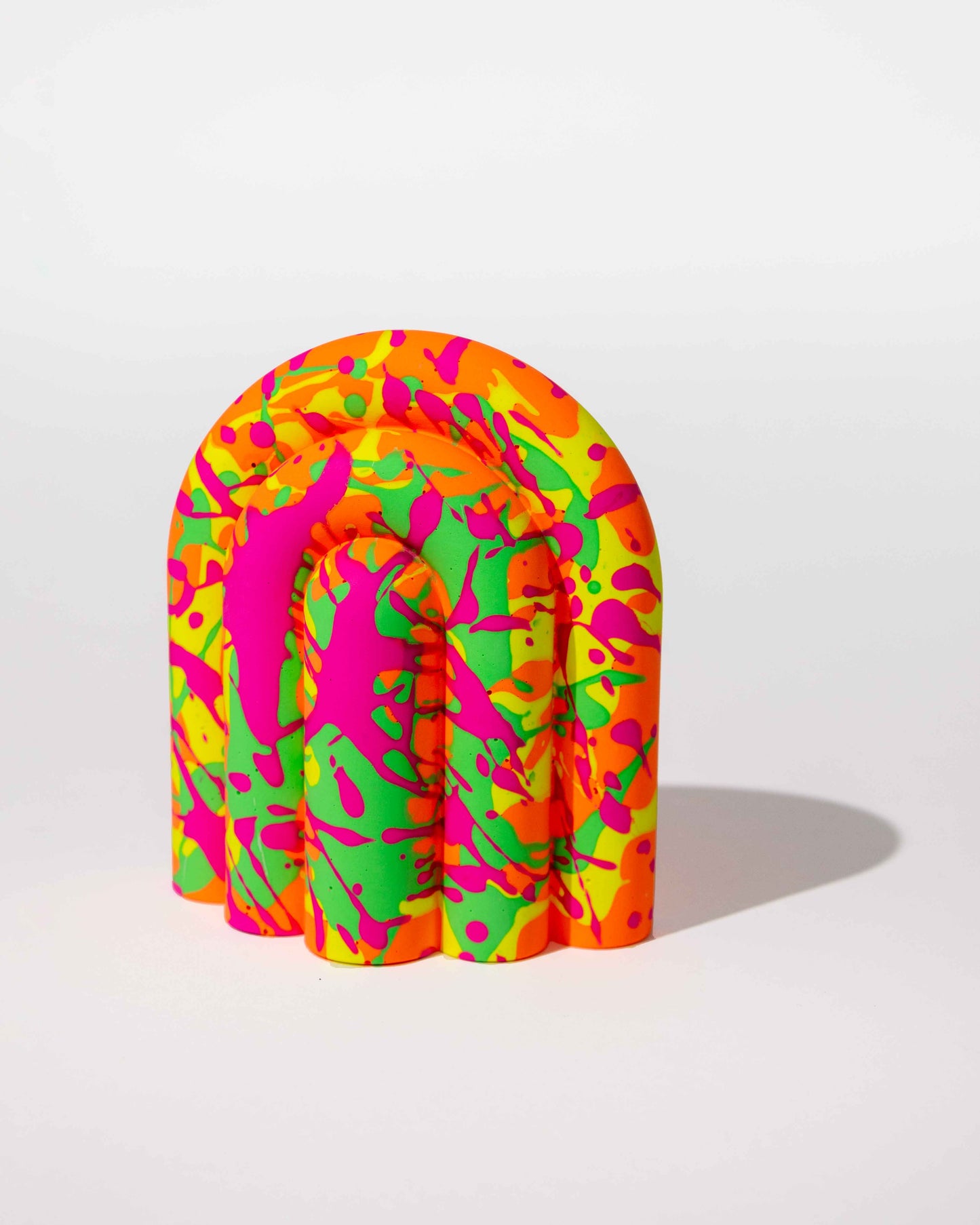 Neon splatter arch bookend