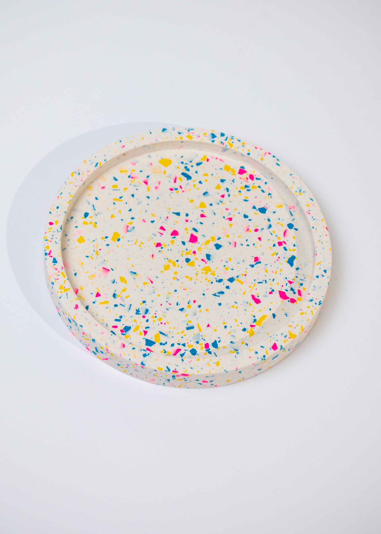 Medium circular terrazzo tray