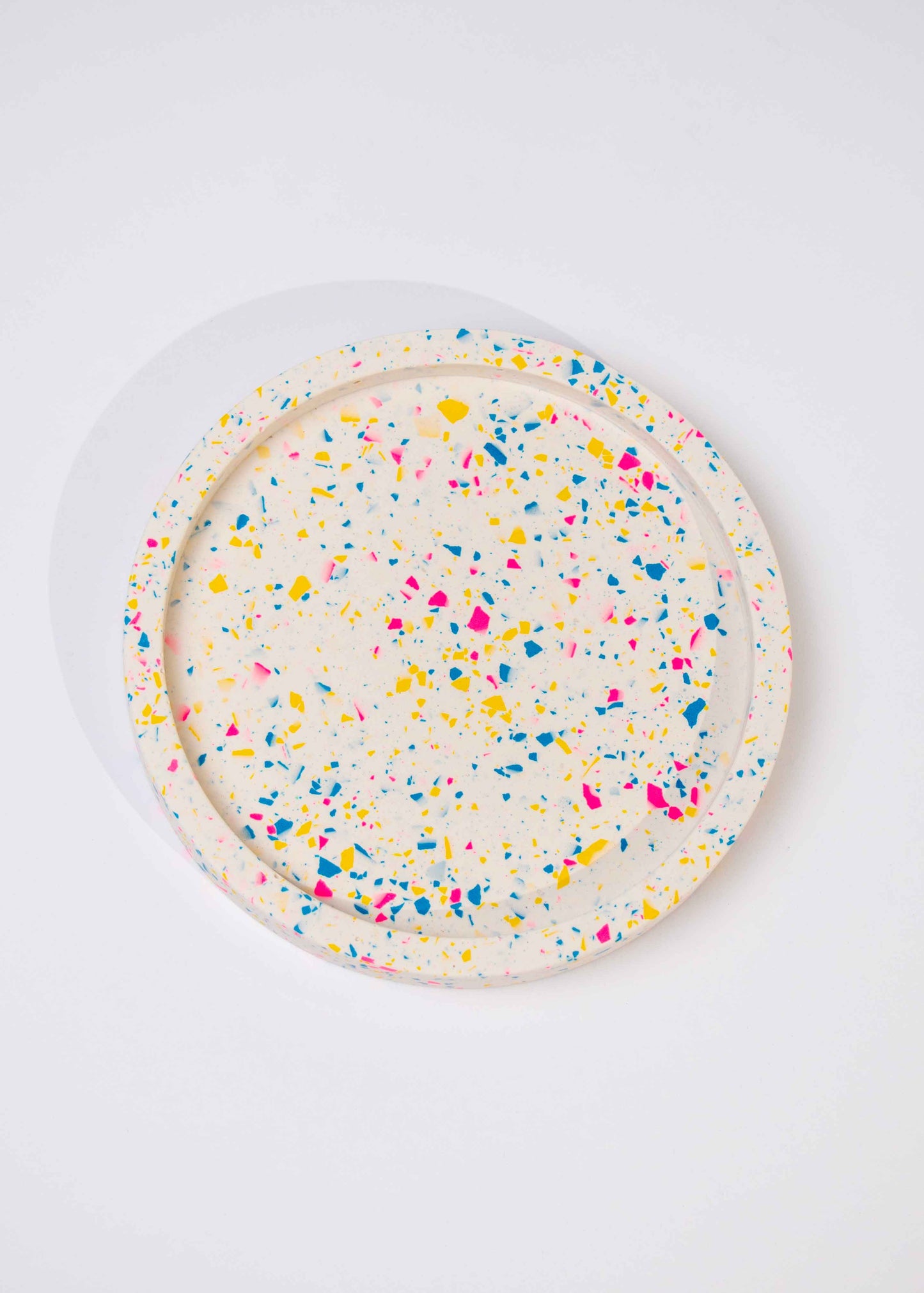 Medium circular terrazzo tray