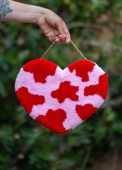 Cow print heart wall hanging