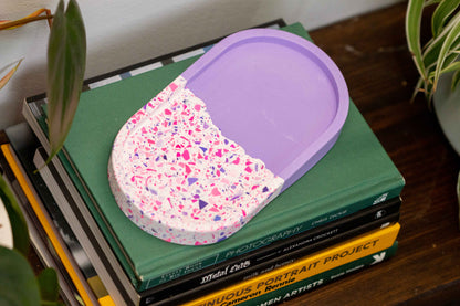 VIVIDS split terrazzo oval trays