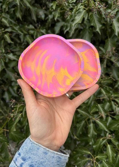 Peach square tray